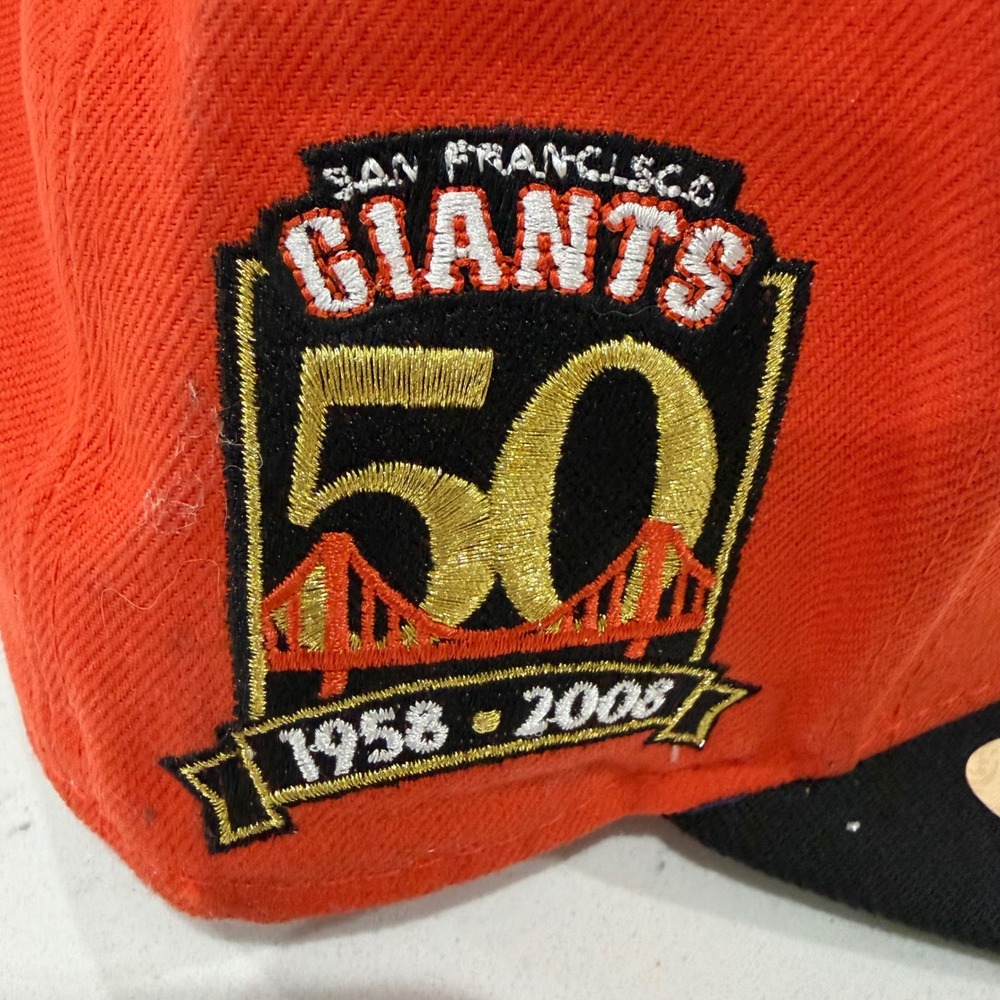 New Era 59FIFTY San Francisco Giants 50th Anniversary Fitted Hat 7 1/4 Orange - Picture 3 of 6